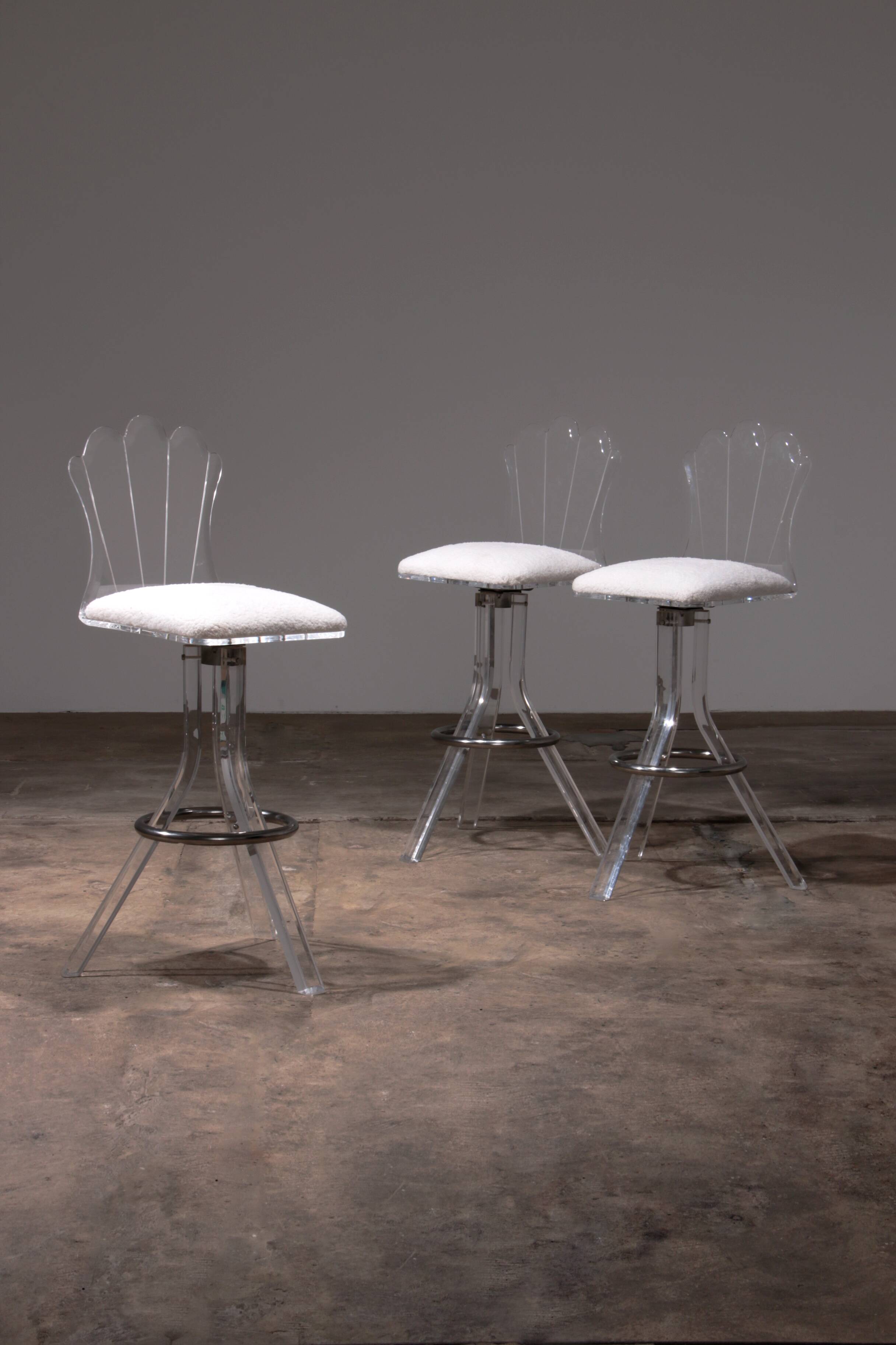 Plexiglass lucite bar stools and chrome swivel bar chairs,Hill Manufacturers