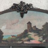 Ancien trumeau fer forgé décor grappes raisin