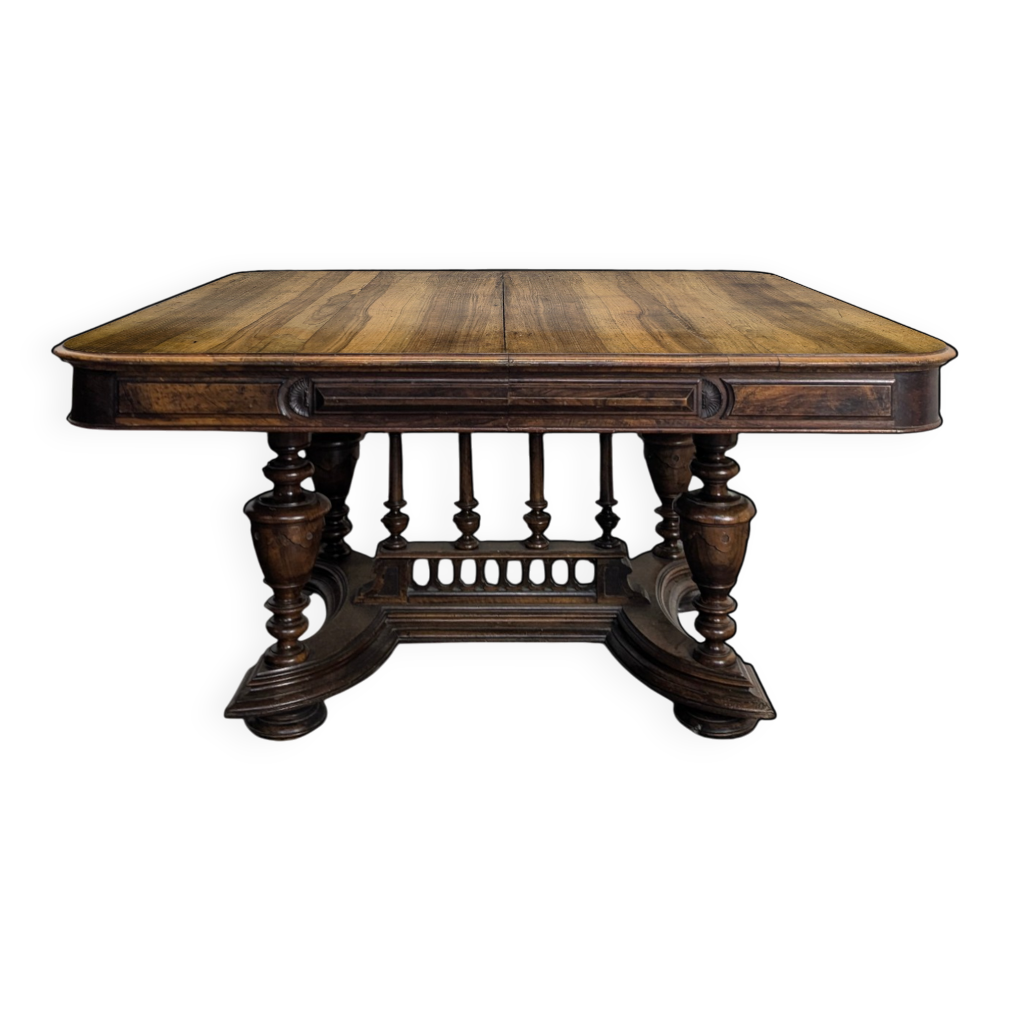 Renaissance-style table in solid walnut