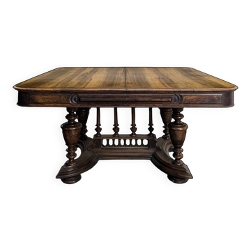 Renaissance-style table in solid walnut
