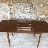 Scandinavian extension teak stretch table in butterfly ephardt by Meredew circa 60's