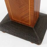 Table d'appoint Art Déco de De Coene Freres avec marqueterie en bois et plateau en marbre, années 1930