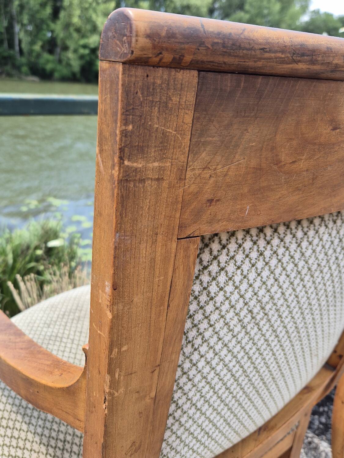 Paire de fauteuils à crosse Empire Restauration 1900s