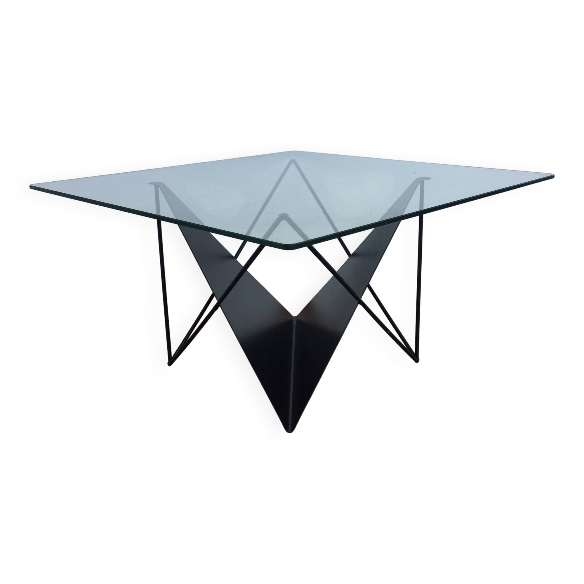 postmodern Dutch design metal coffee table from the 80s or 90s