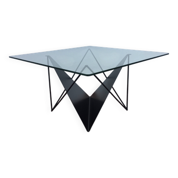 postmodern Dutch design metal coffee table from the 80s or 90s