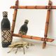 30s/40s bamboo wood mirror 38x45cm