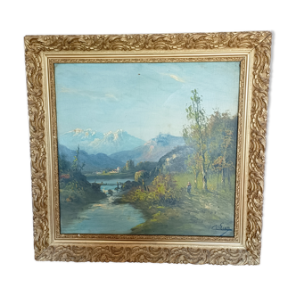 Tableau huile sur toile, signé C. Lion