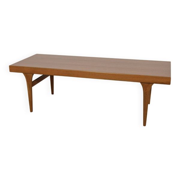 Table basse en teck du milieu du siècle par Johannes Andersen pour CFC Silkeborg, Danemark