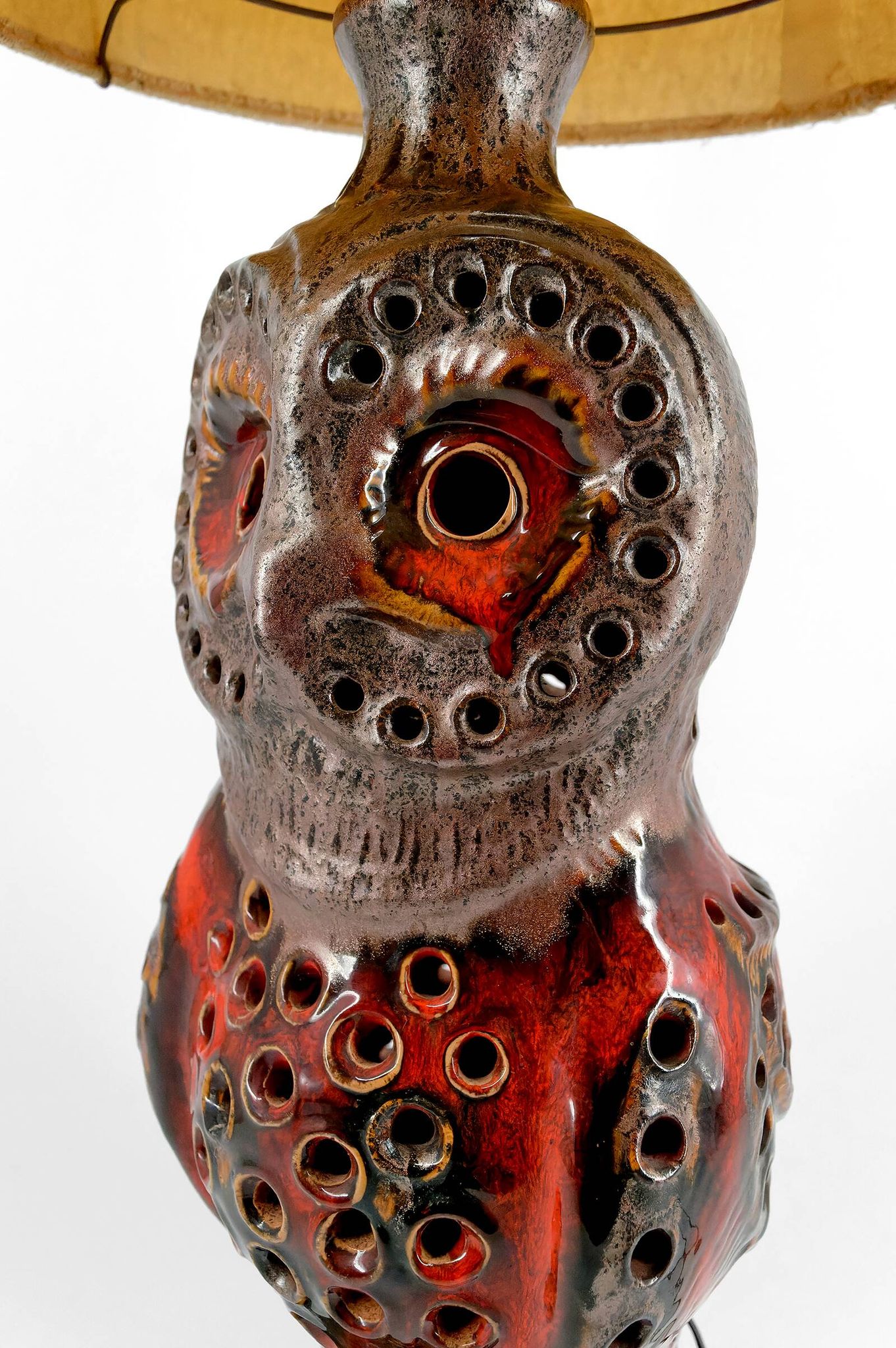 Important ceramic lamp / floor lamp, Owl, by Walter Gerhards
