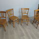 lot de 4 chaises bistrots bois clair années 60