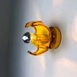 Paire d'appliques Carlo Nason pour Mazzega Murano, verre soufflé de Murano orange I