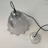 Old suspension glass holophane 25.5 cm vintage