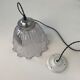 Ancienne suspension verre holophane 25,5 cm vintage