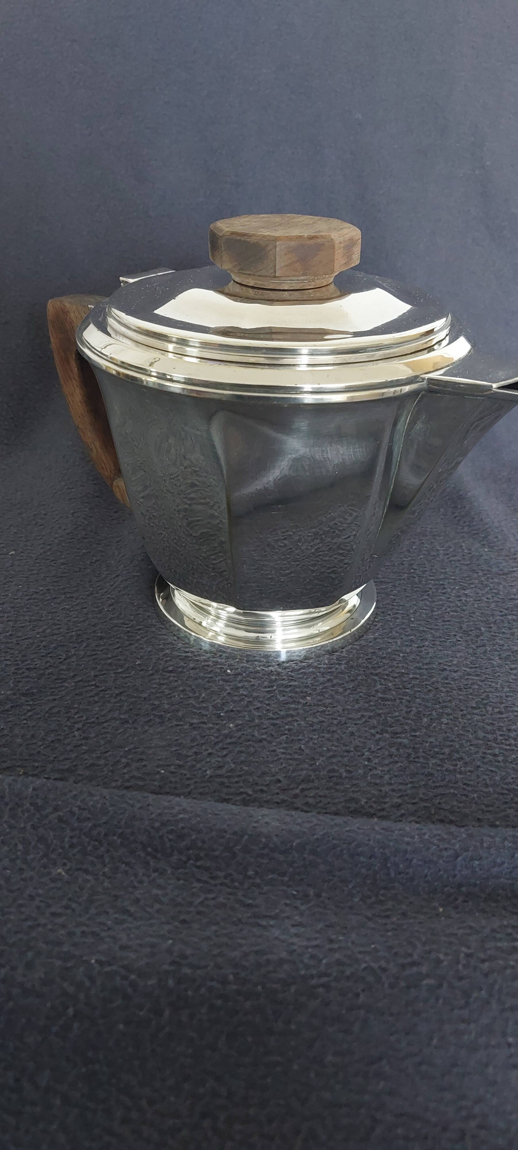 Boulenger coffee and tea service in silver metal