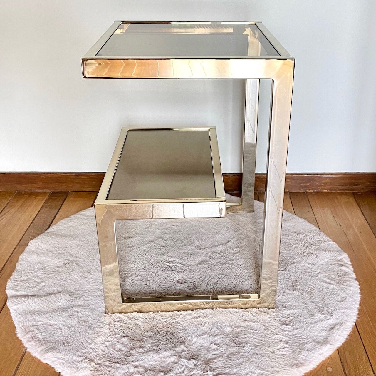 Belgochrom 'G' gold plated side table