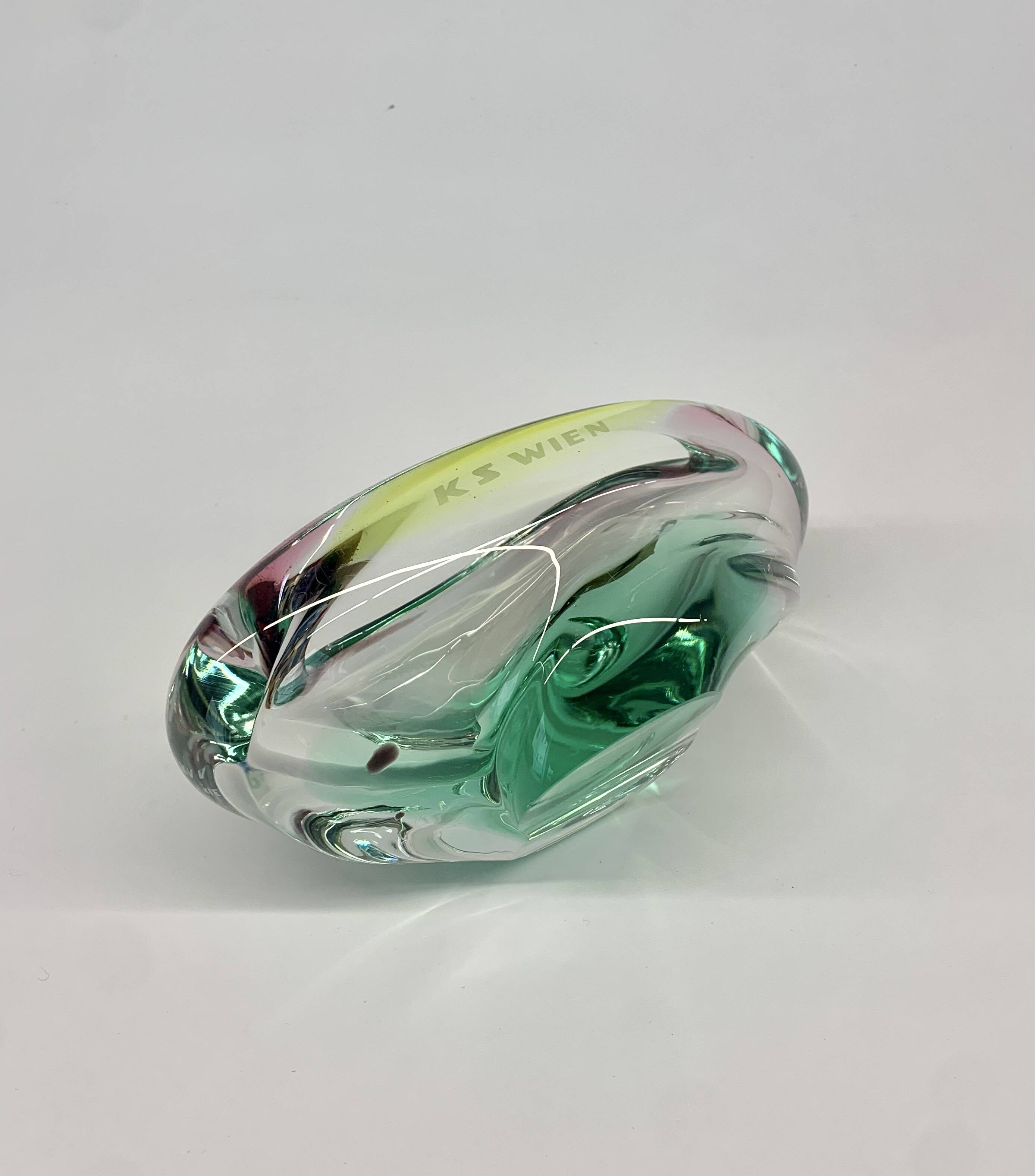 Bowl by Jozef Hospodka for Chribska Sklarna, 1960