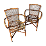 Pair of rattan armchairs 1930