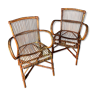 Pair of rattan armchairs 1930