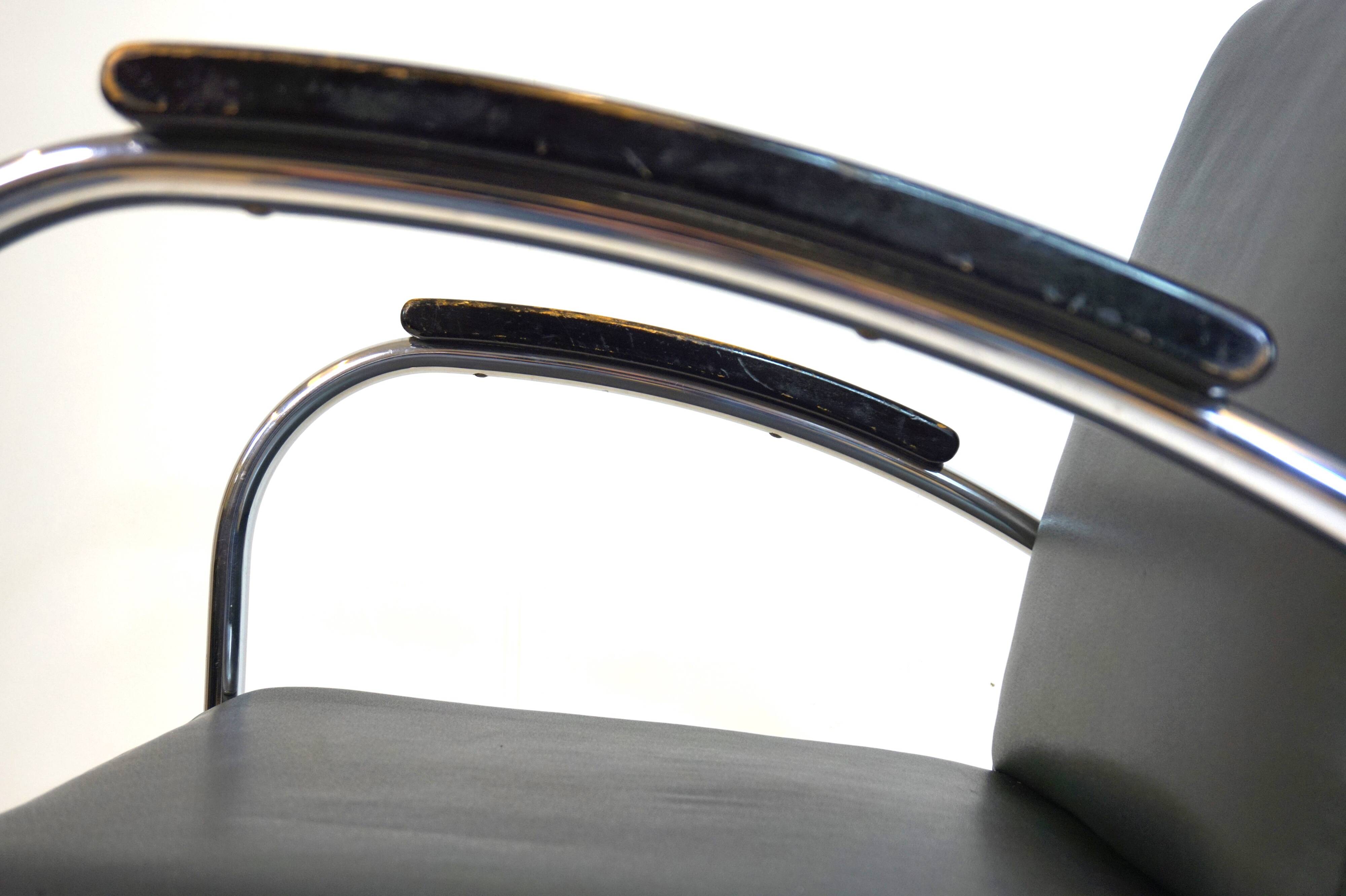 Fauteuil en acier tubulaire Mauser RS 7