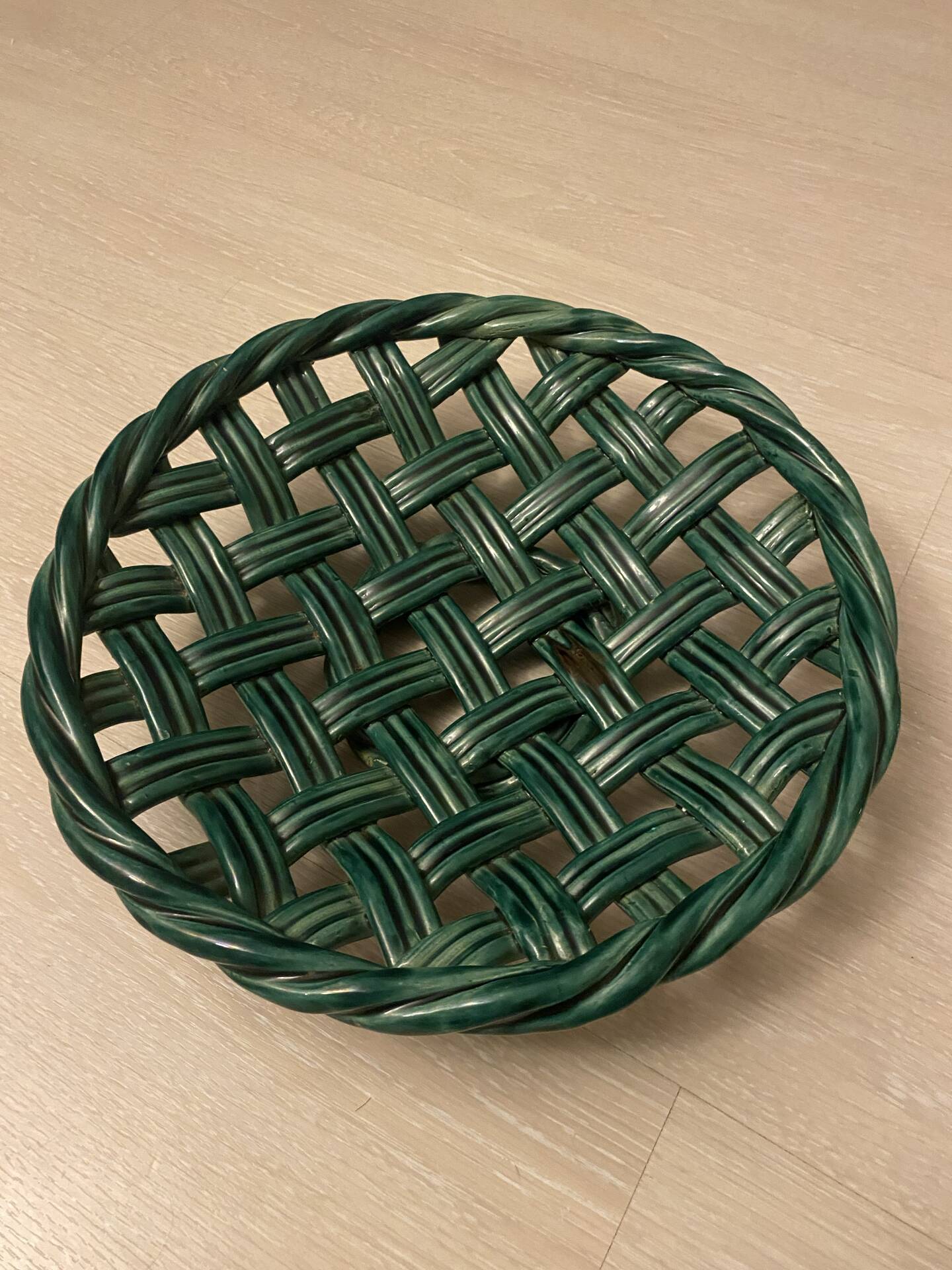 Woven ceramic basket type Vallauris