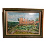 Oil on canvas signed-illustration