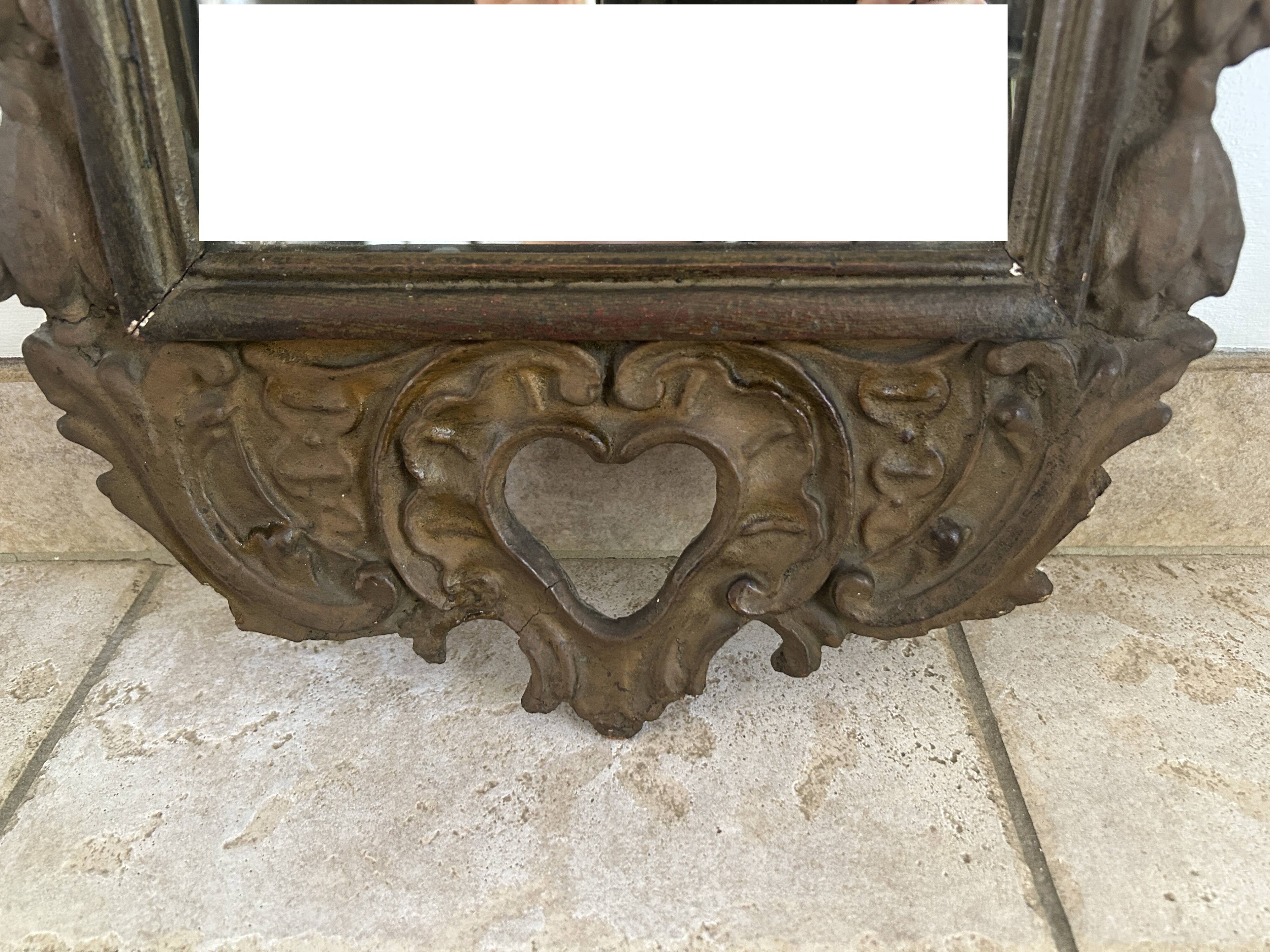 Miroir italien en bois du 18ème siècle