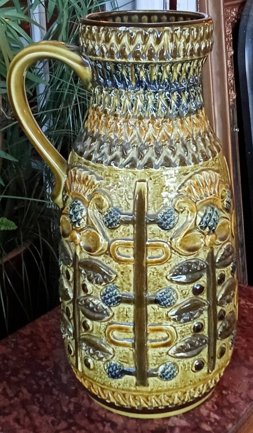 Antique large West Germany ceramic pitcher