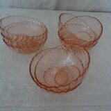 8 rosaline cups arcoroc twisted pink glass