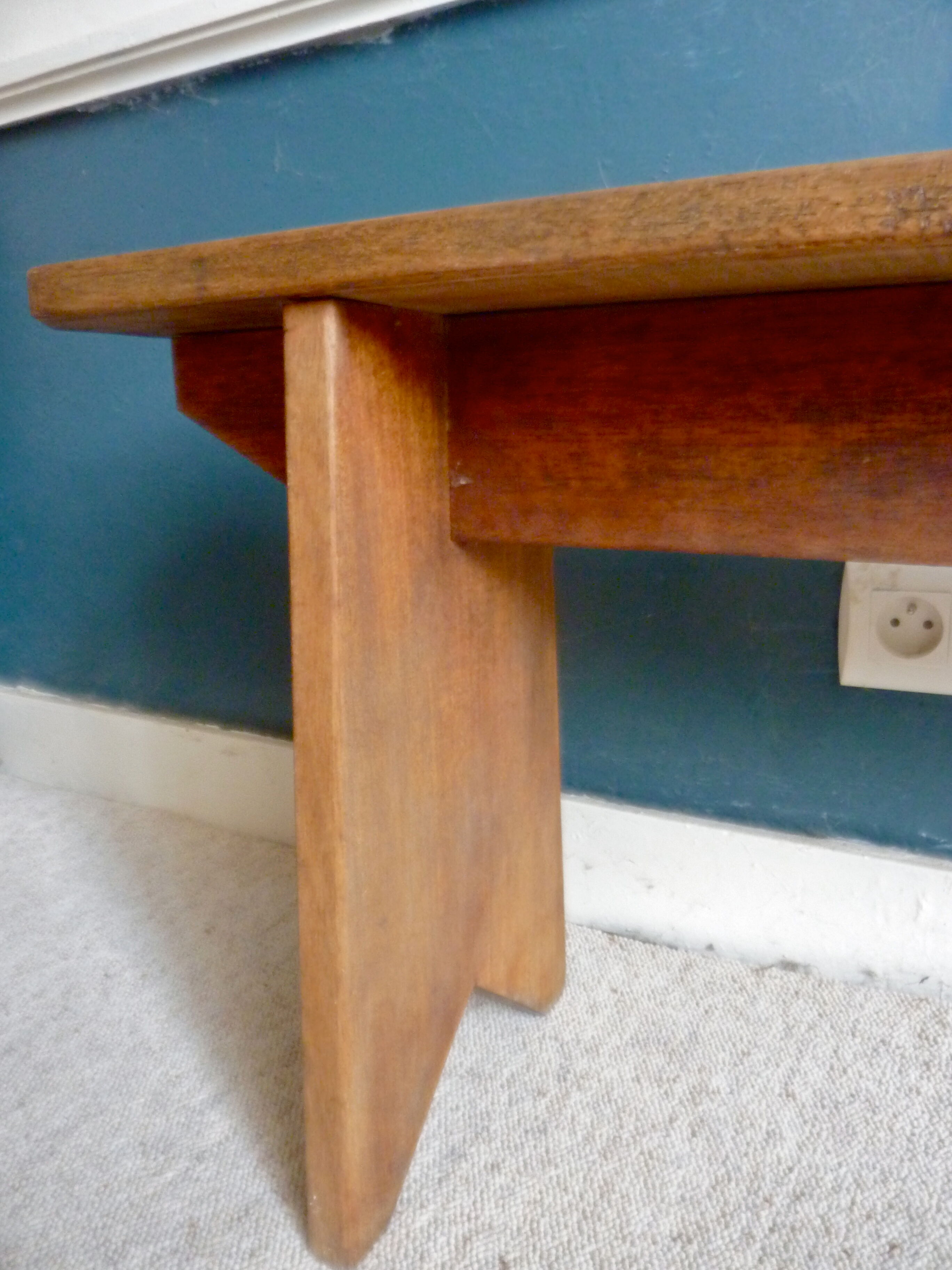 Massive late 1960s teak bench