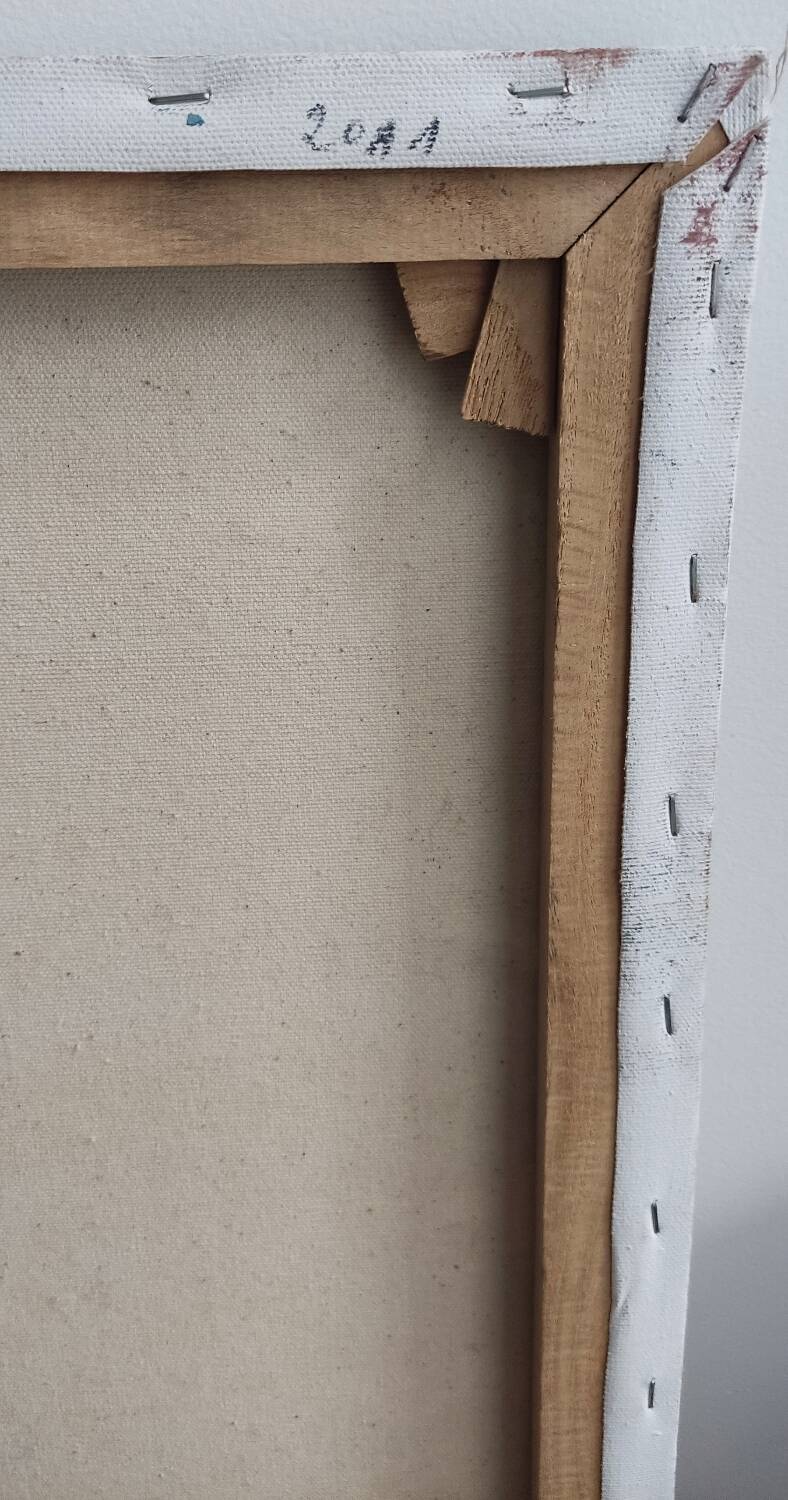 Textured autumn landscape painting – signed Jane – 70x50 cm