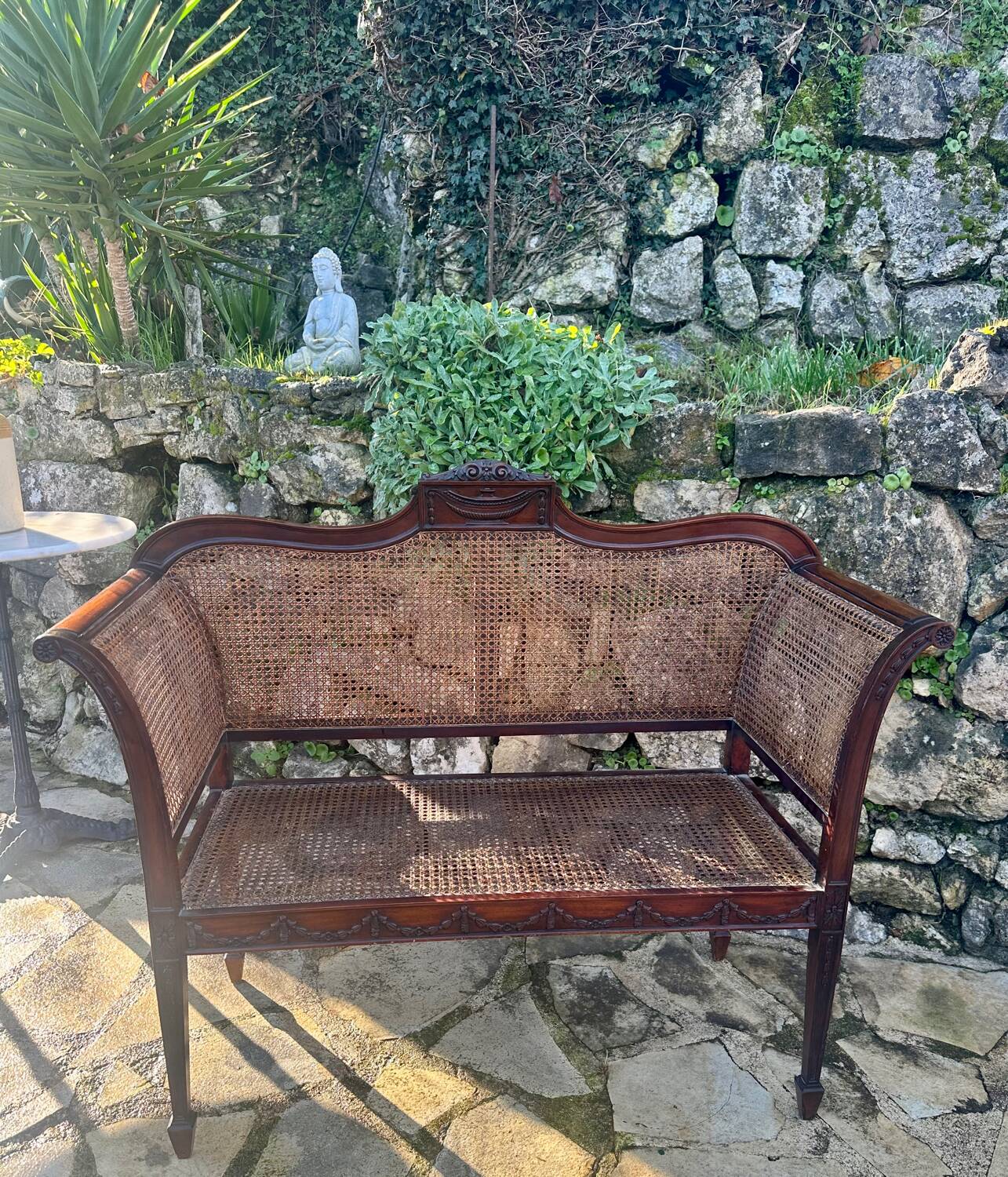 small bench or Love Seat in Mahogany circa 1860