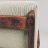 Fauteuil vintage olive vert velours côtelé 1960