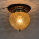 Mid-century wood & glass flush mount, 1960's
