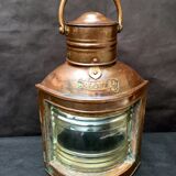Ancient naval flag lantern in ancient copper semaphore lamp 19th century