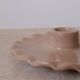 Ceramic candle holder beige serrated plate