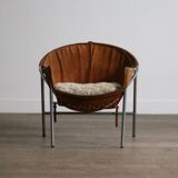 Erik Ole Jørgensen for Bovirke Easy Chair in suede and chrome Denmark 1953
