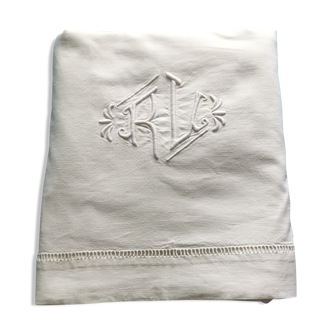 Drap ancien brodé main de Venise