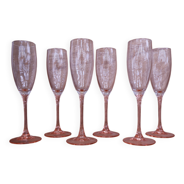 Verres à champagne Arcoroc Luminarc France pied rose