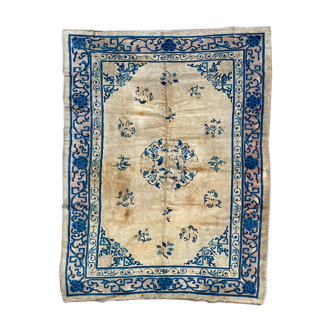 Old chinese carpet beijing handmade 194x260 cm