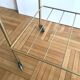 Serving bedside in gold metal and formica
