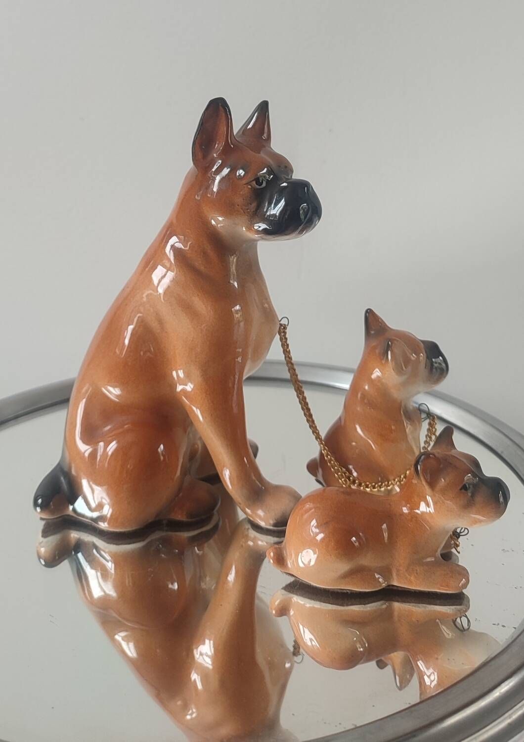 Vintage Ceramic Boxer Family (1950s/60s)