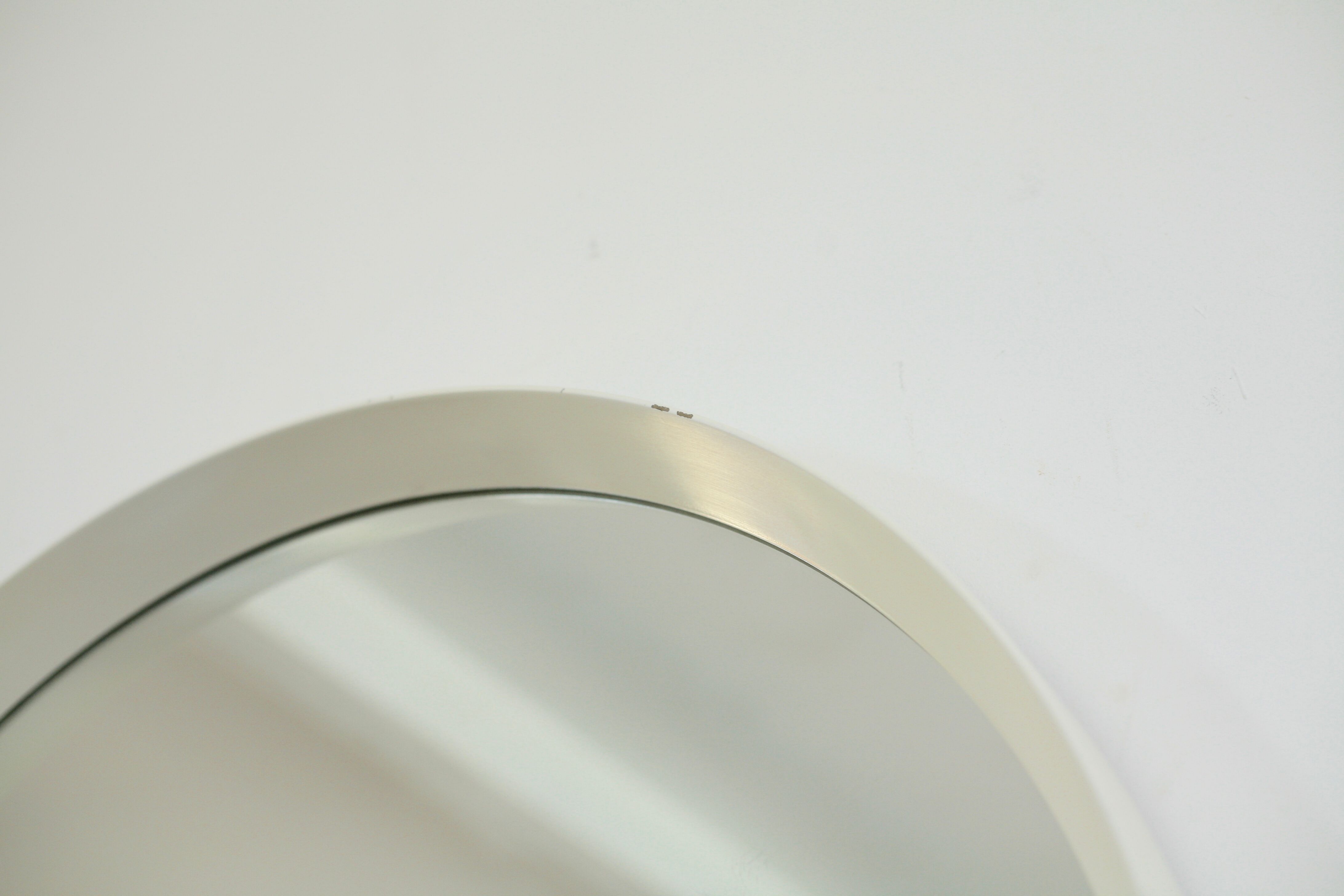 Circular mirror in "cream" laqué wood France circa 1960 68cm