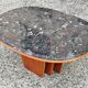 Table basse Mid Century Modern en cerisier avec dessus en granit, Danemark 1970