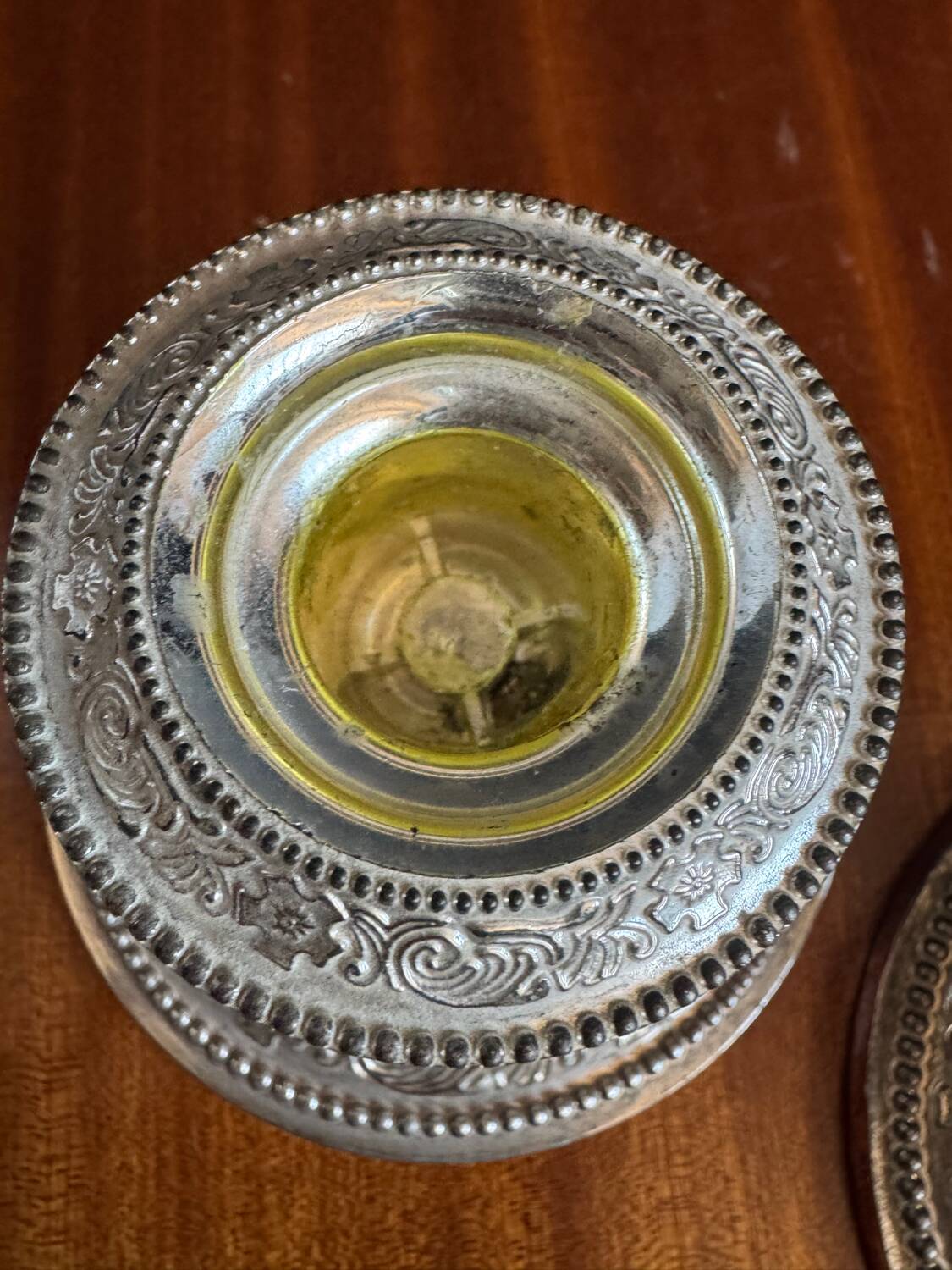 Silver-plated metal candlesticks from the 1980s.