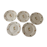 Set de 5 assiettes à dessert anciennes Digoin Sarreguemines