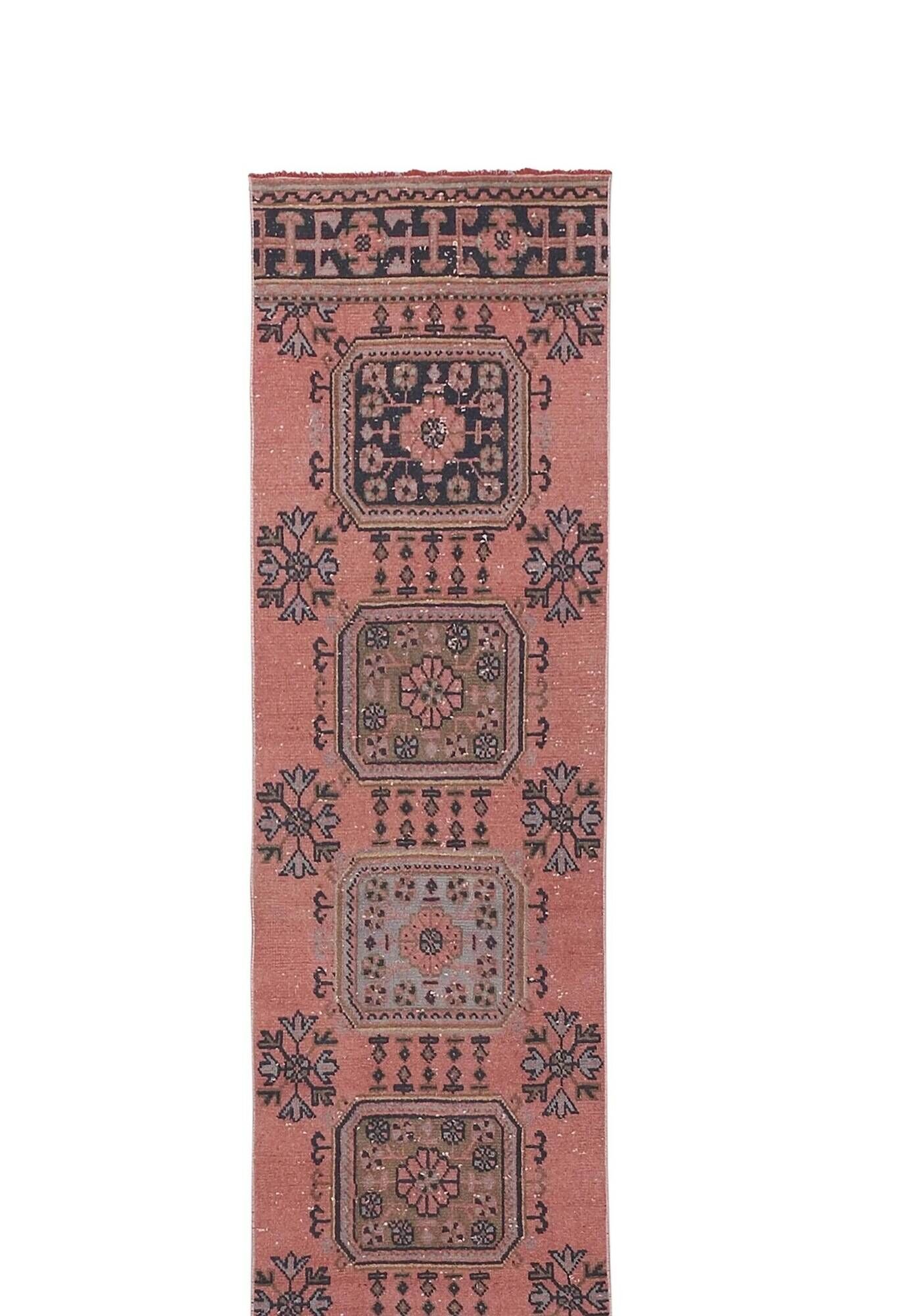 Vintage Turkish hallway rug 80x670 cm