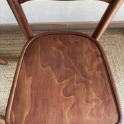 Pair of wooden bistro chairs signed Thonet, 1940s
