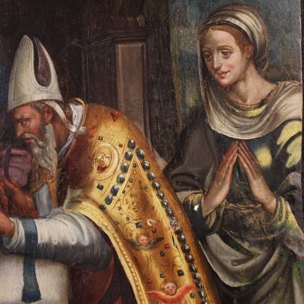 Great 16th-century Italian painting on panel, The Circumcision of Jesus