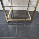 Brass and smoked glass side table from the 70s