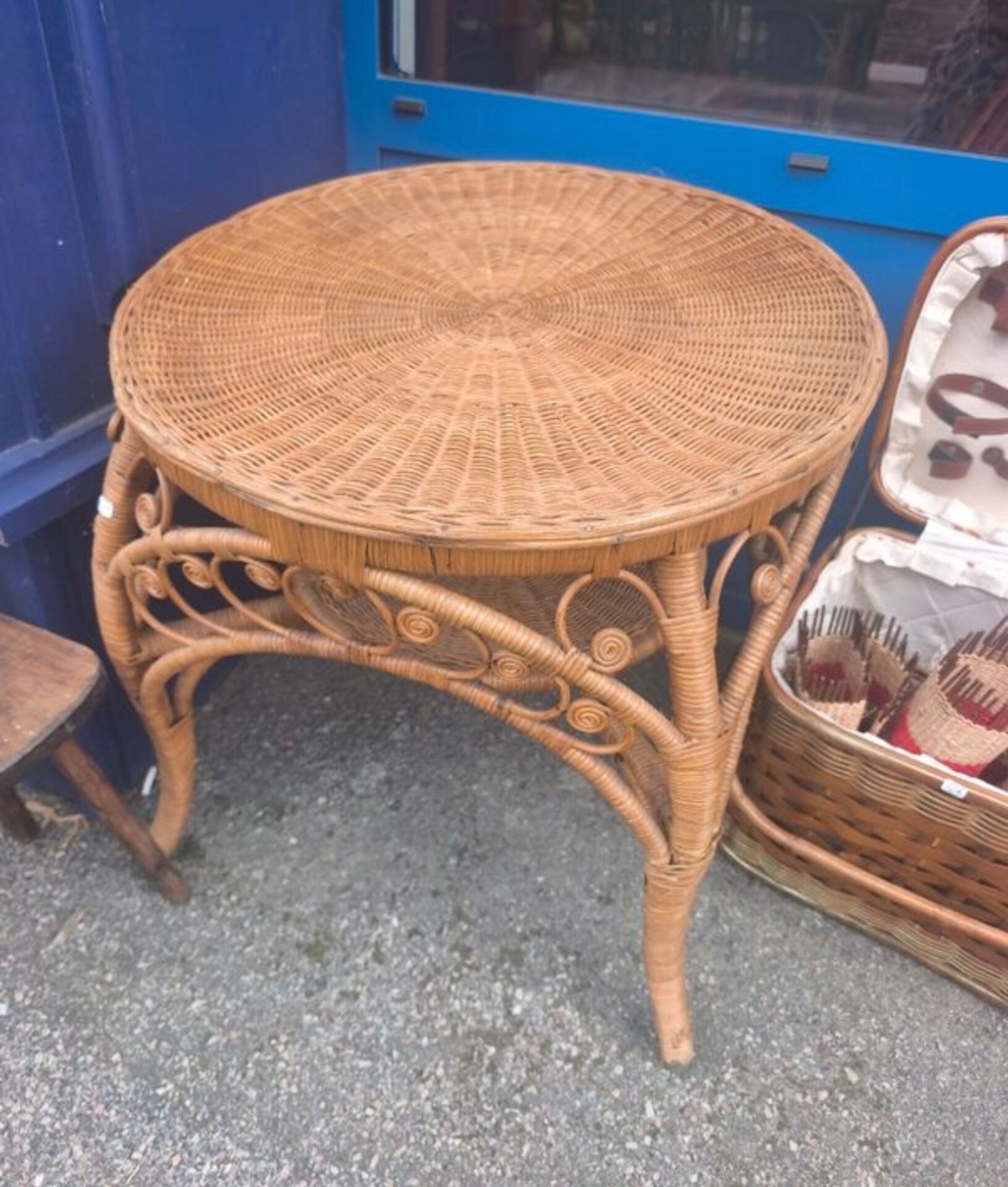 Vintage wicker coffee table
